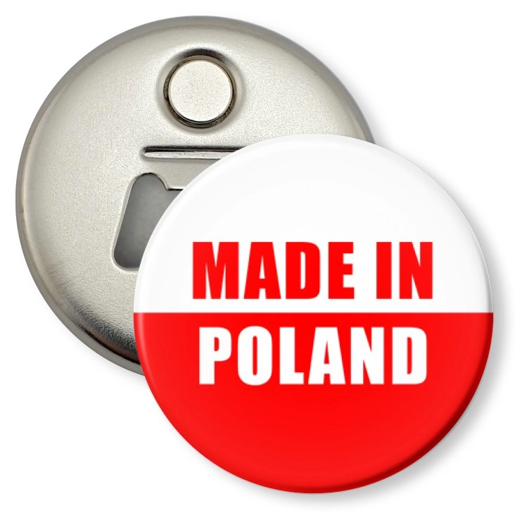 przypinka otwieracz-magnes Made in Poland