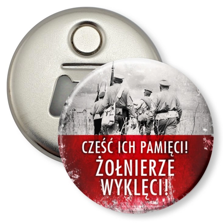 przypinka otwieracz-magnes Cześć Ich pamięci Żołnierze Wyklęci