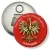 Przypinka otwieracz-magnes Narodowe Święto Niepodległości złoty orzeł na czerwonym polu