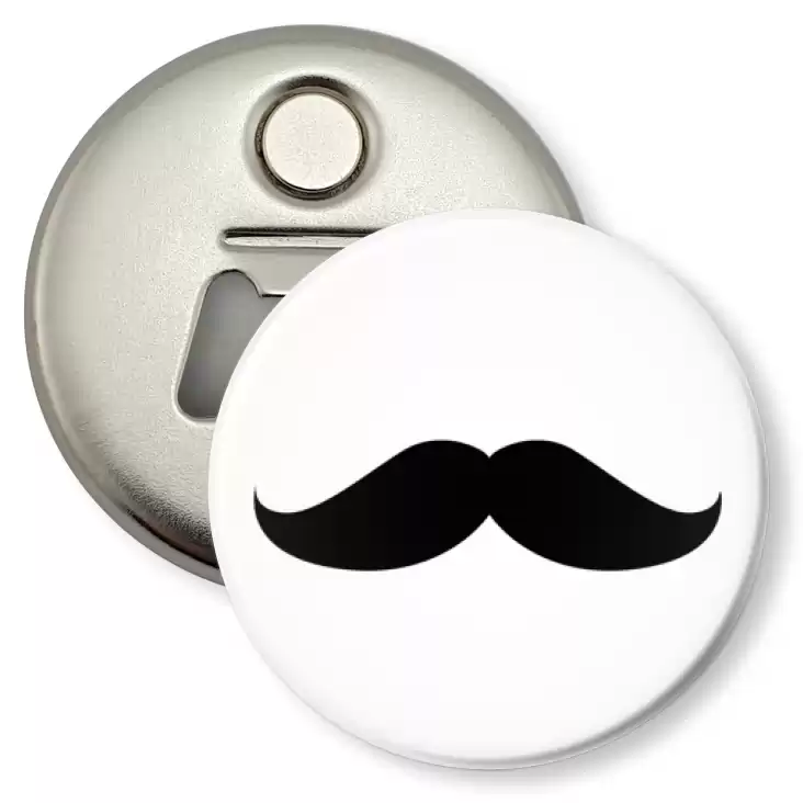 przypinka otwieracz-magnes Moustache wąsy