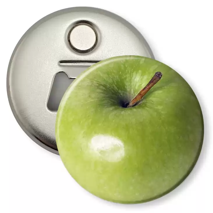 przypinka otwieracz-magnes Jabłko zielone