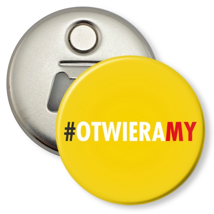 przypinka otwieracz-magnes Otwieramy