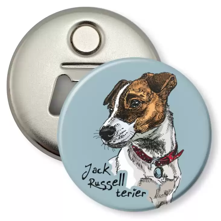przypinka otwieracz-magnes Jack Russell terrier