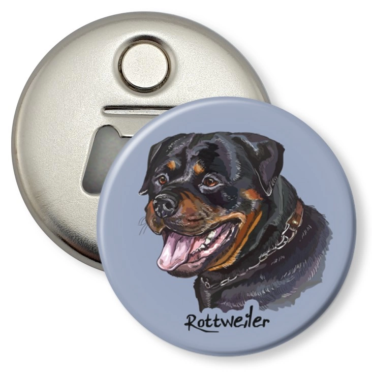 przypinka otwieracz-magnes Rottweiler