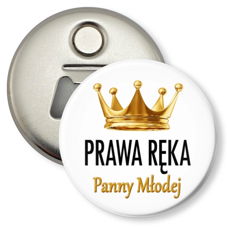 przypinka otwieracz-magnes Prawa ręka