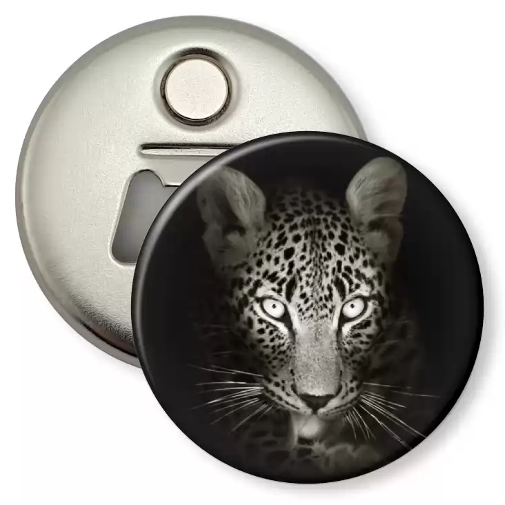 przypinka otwieracz-magnes Leopard
