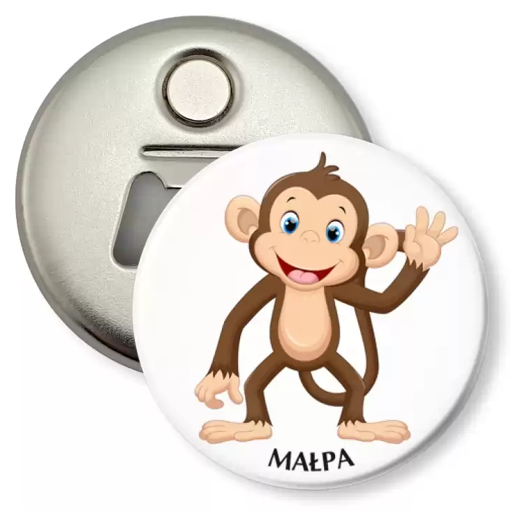 przypinka otwieracz-magnes Małpa
