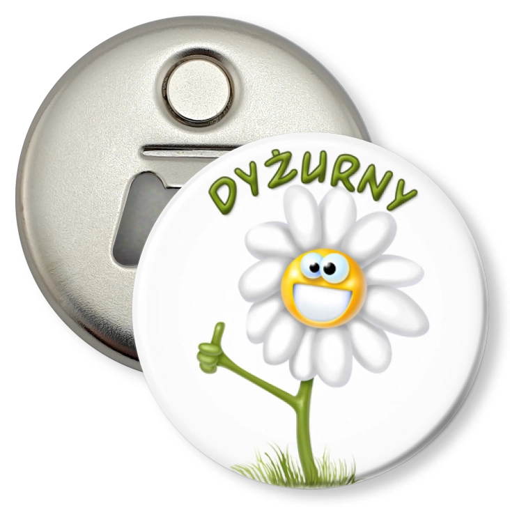 przypinka otwieracz-magnes Dyzurny buay kwiatek