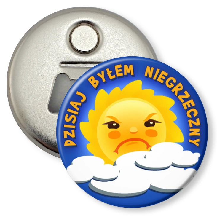 przypinka otwieracz-magnes Dzisiaj byłem niegrzeczny