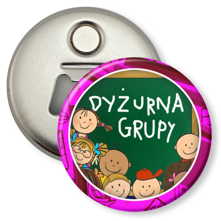 przypinka otwieracz-magnes Dyżurna Grupy