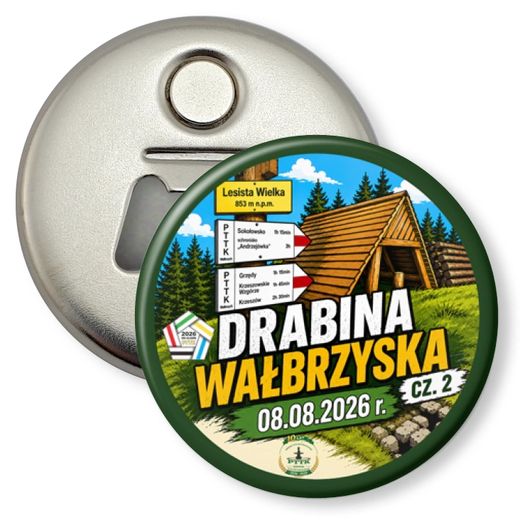 przypinka otwieracz-magnes PTTK Nysa Drabina Wałbrzyska