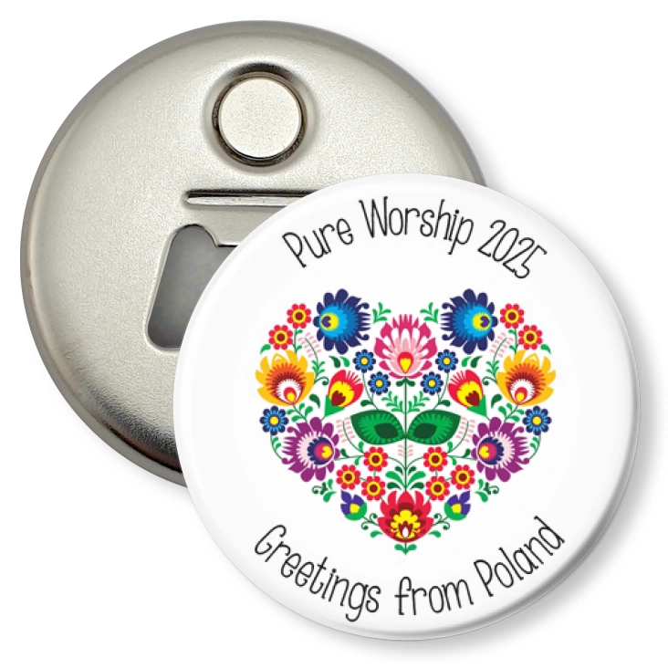 przypinka otwieracz-magnes Pure Worship 2025
