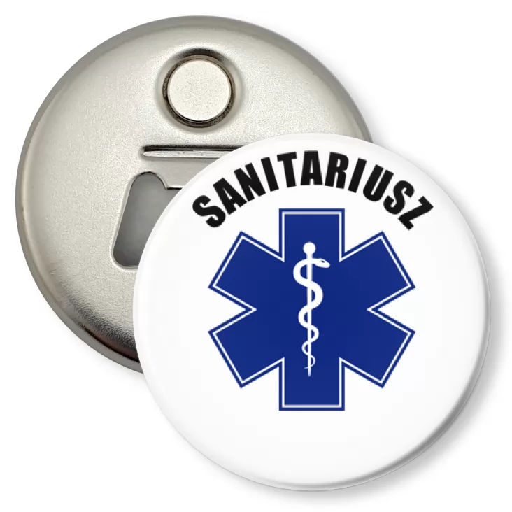 przypinka otwieracz-magnes Sanitariusz