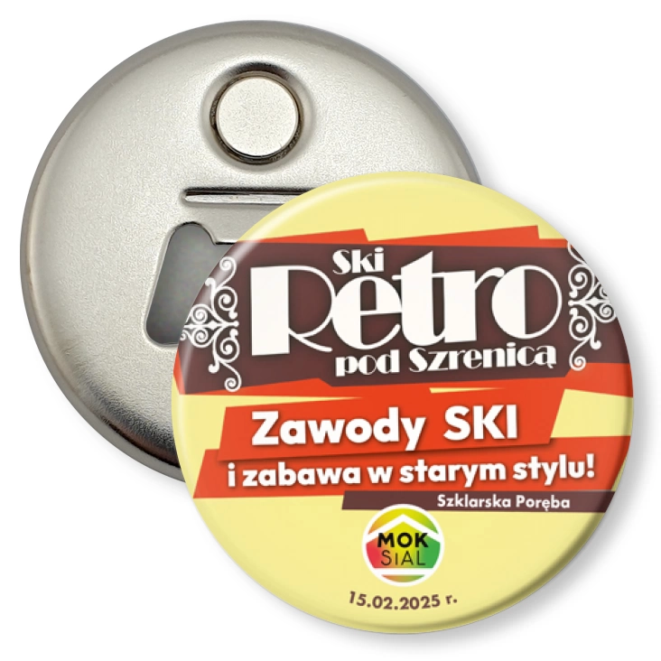 przypinka otwieracz-magnes Ski Retro pod Szrenicą 2025