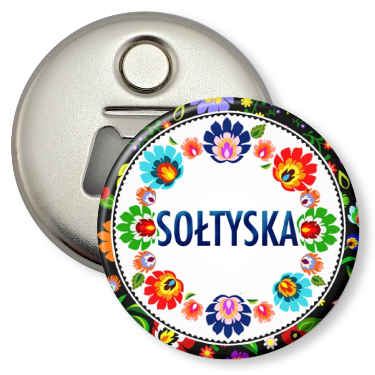 przypinka otwieracz-magnes Sołtyska folk