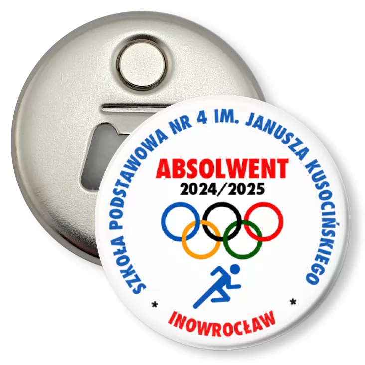 przypinka otwieracz-magnes SP 4 Inowrocław Absolwent