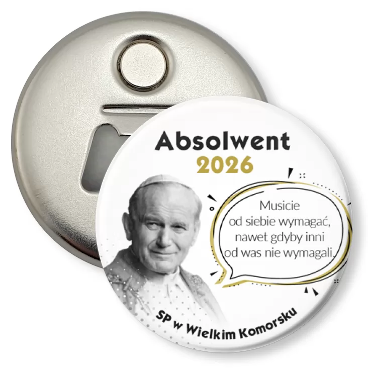 przypinka otwieracz-magnes SP w Wielkim Komorsku Absolwent 2026