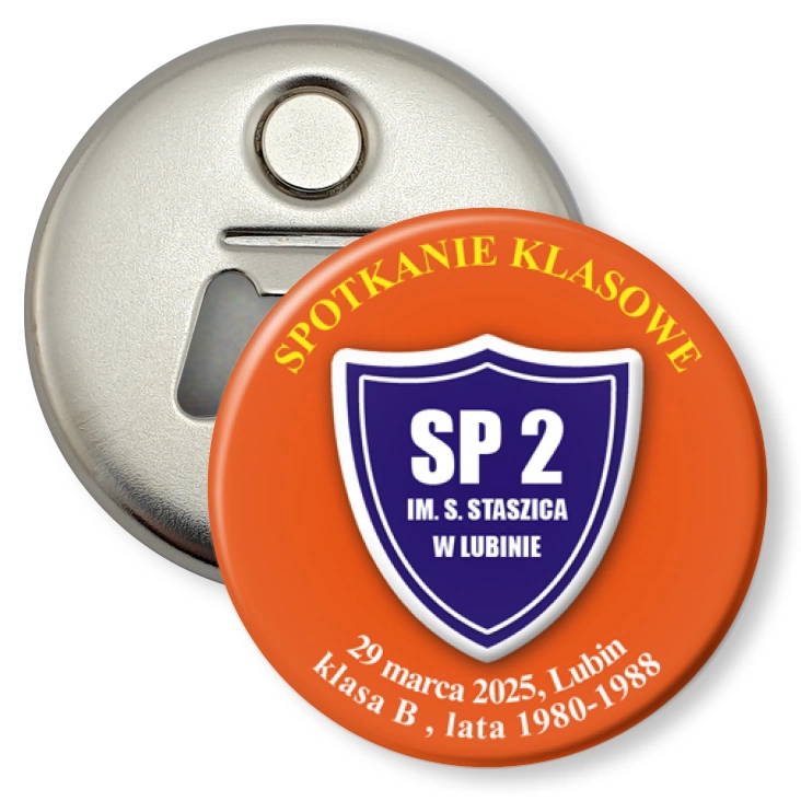 przypinka otwieracz-magnes SP2 w Lubinie Spotkanie klasowe