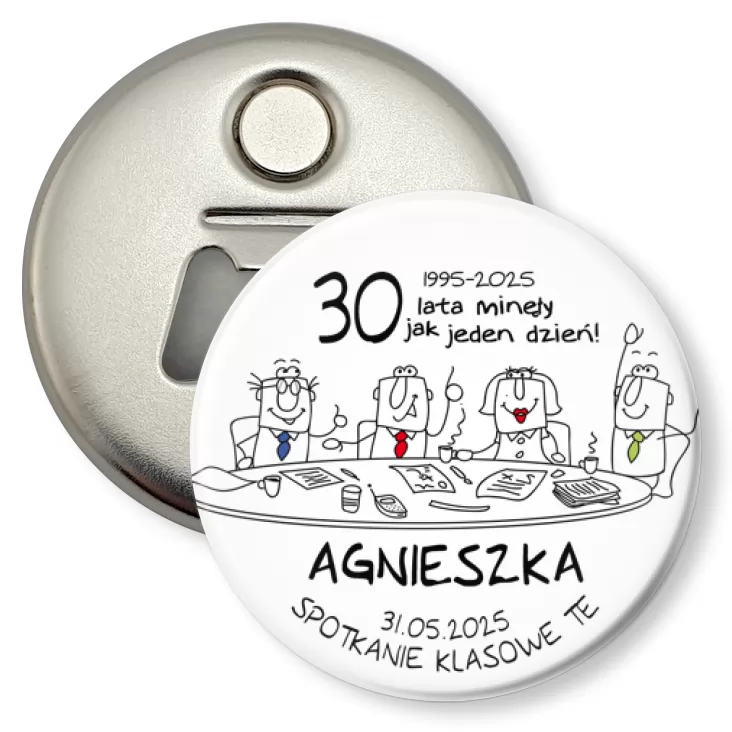 przypinka otwieracz-magnes Spotkanie klasowe TE 2025