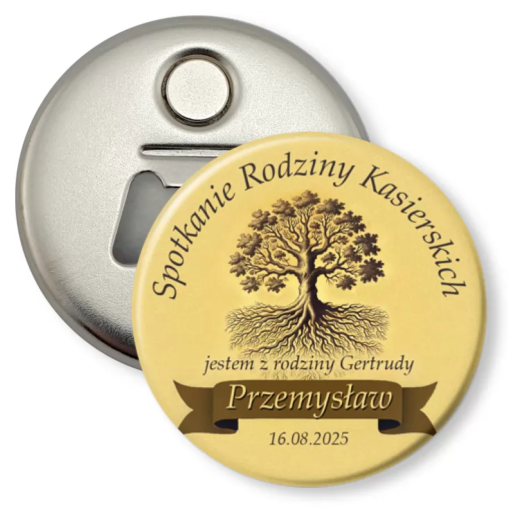 przypinka otwieracz-magnes Spotkanie rodziny Kasierskich 2025
