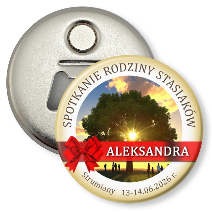 przypinka otwieracz-magnes Spotkanie Rodziny Stasiaków