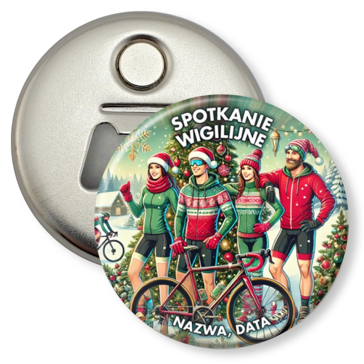 przypinka otwieracz-magnes Spotkanie wigilijne kolarzy