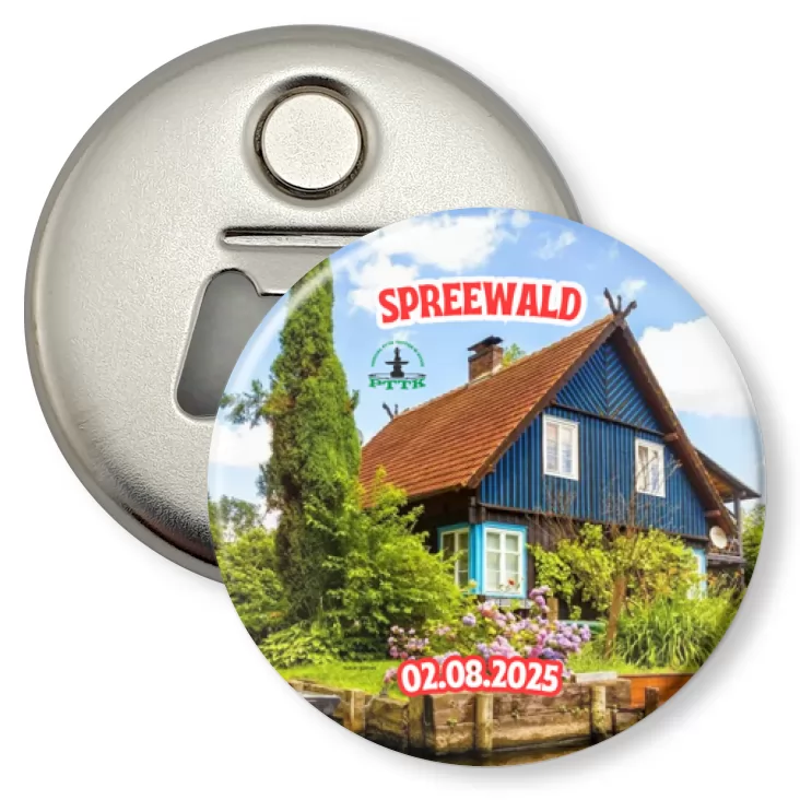 przypinka otwieracz-magnes Spreewald w sierpniu PTTK Nysa