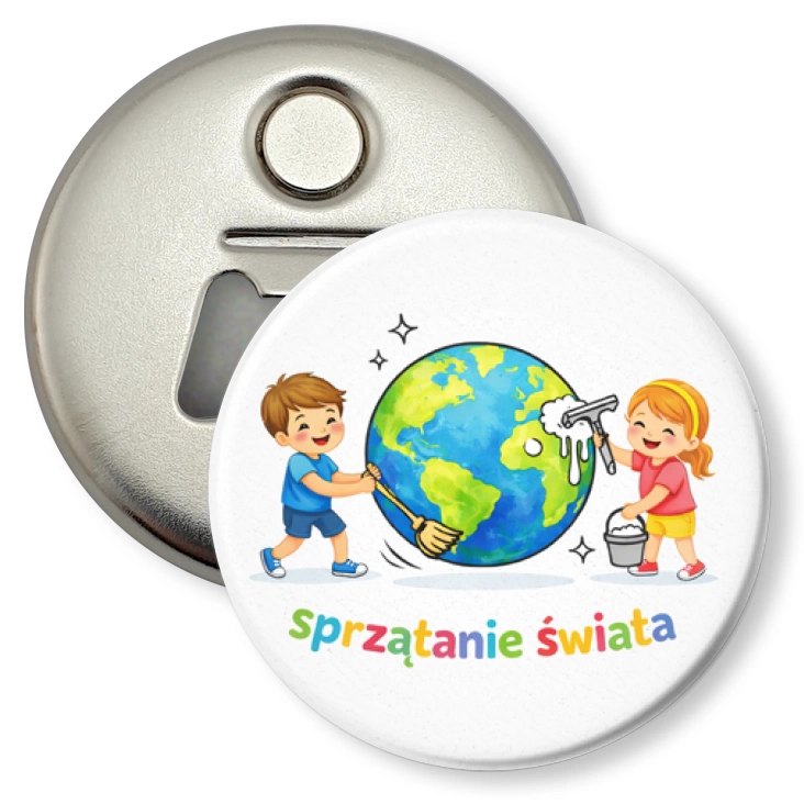 przypinka otwieracz-magnes Sprzątanie Świata