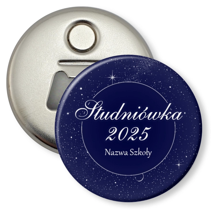 przypinka otwieracz-magnes Studniówka gwieździste niebo
