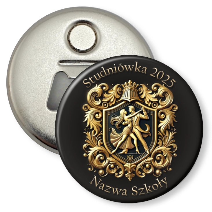 przypinka otwieracz-magnes Studniówka Herbowa