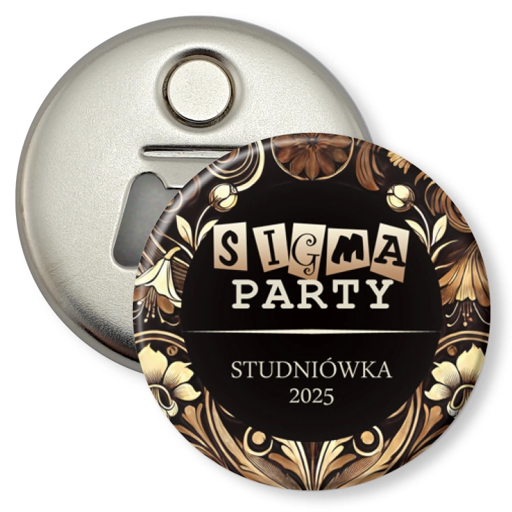 przypinka otwieracz-magnes Studniówka Sigma