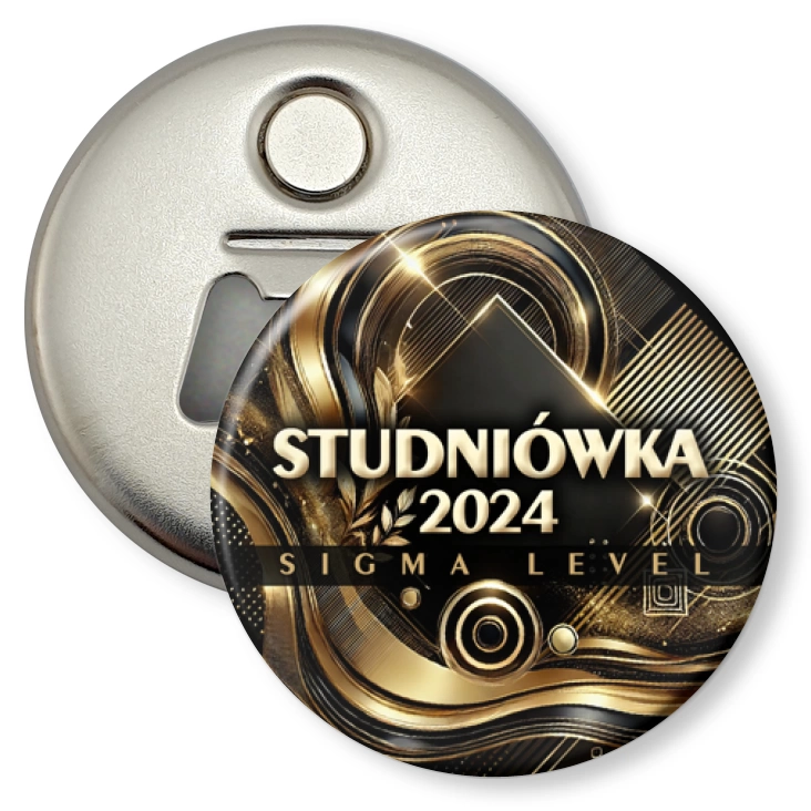 przypinka otwieracz-magnes Studniówka Sigma level