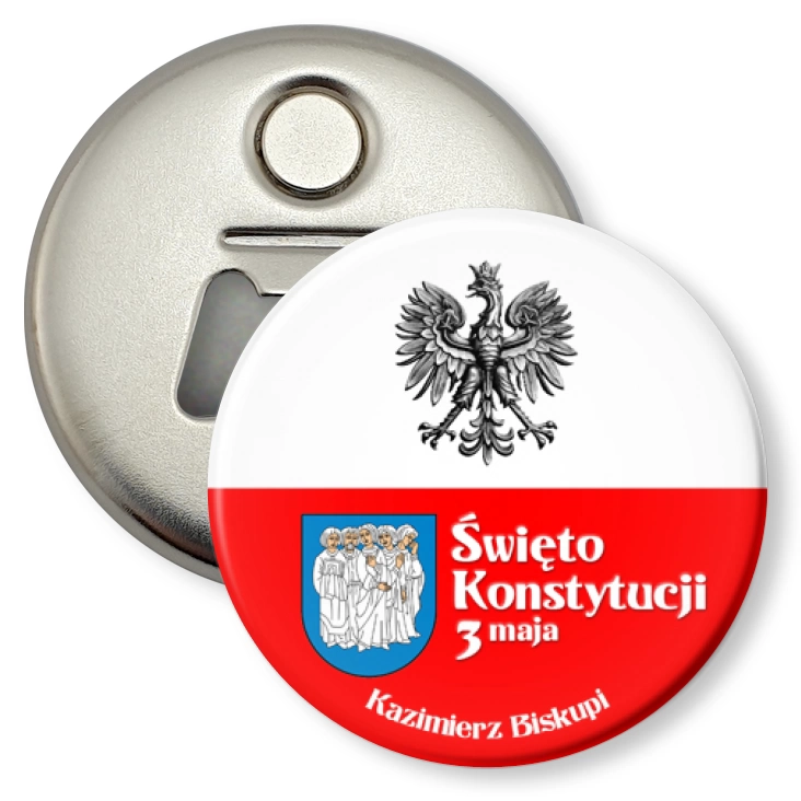 przypinka otwieracz-magnes Święto Konstytucji 3 Maja Kazimierz Biskupi