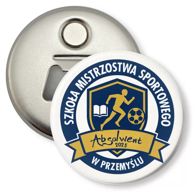 przypinka otwieracz-magnes Szkoła Mistrzostwa Sportowego w Przemyślu Absolwent 2025