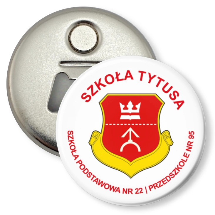 przypinka otwieracz-magnes Szkoła Tytusa