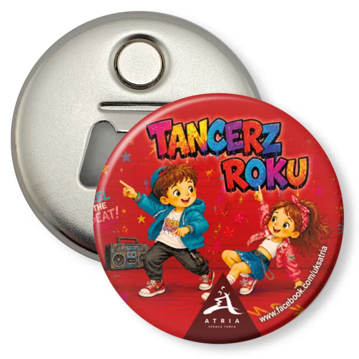 przypinka otwieracz-magnes Tancerz Roku Atria