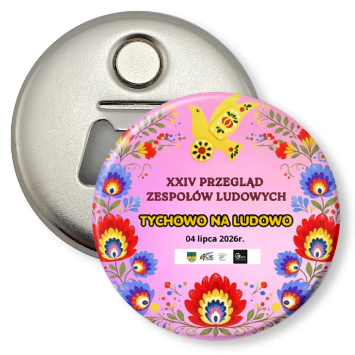 przypinka otwieracz-magnes Tychowo na Ludowo 2026