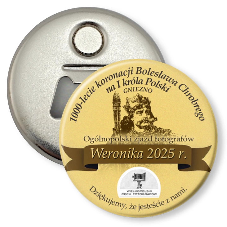 przypinka otwieracz-magnes Weronika 2025