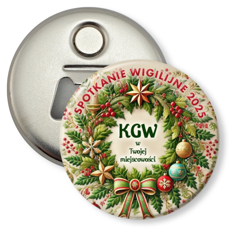 przypinka otwieracz-magnes Wigilia Koło Gospodyń Wiejskich