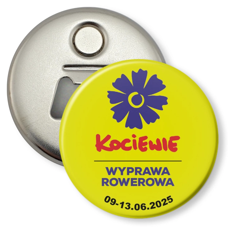 przypinka otwieracz-magnes Wyprawa rowerowa Kociewie 2025