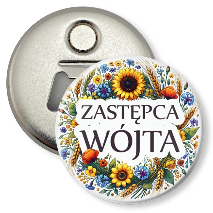 przypinka otwieracz-magnes Zastępca wójta polskie kwiaty polne