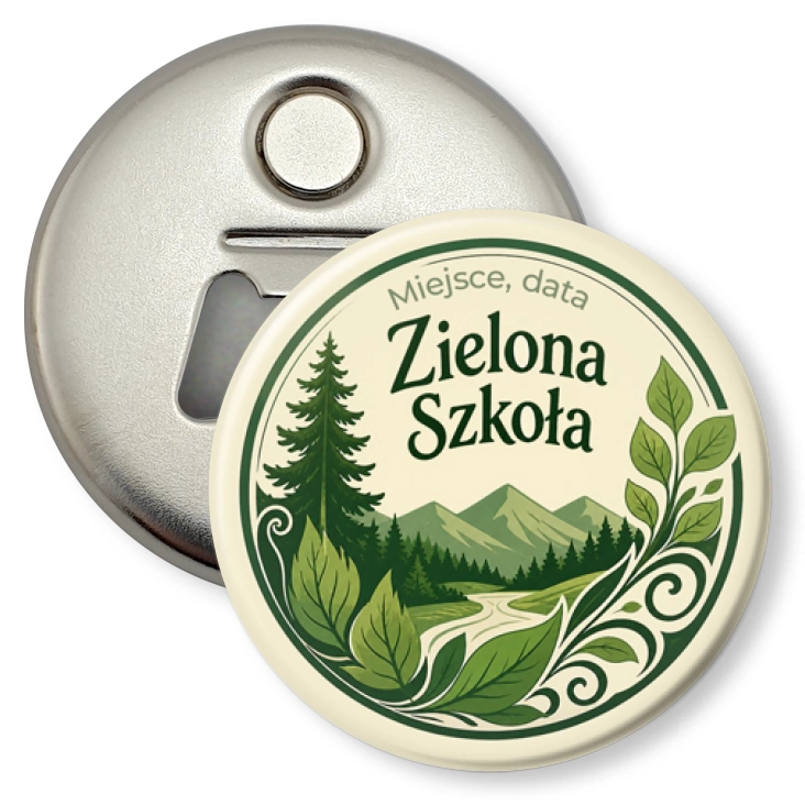 przypinka otwieracz-magnes Zielona Szkoła