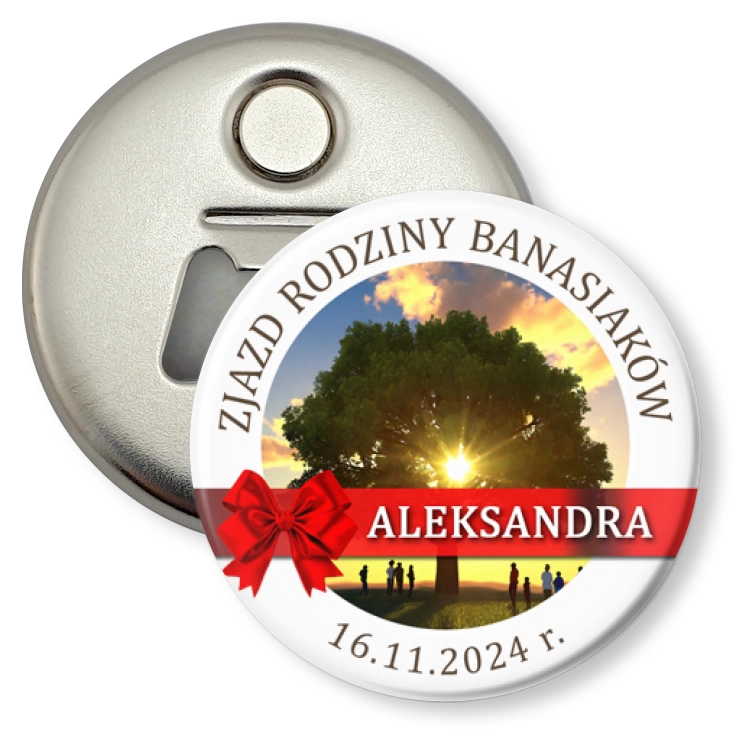 przypinka otwieracz-magnes Zjazd rodziny Banasiaków
