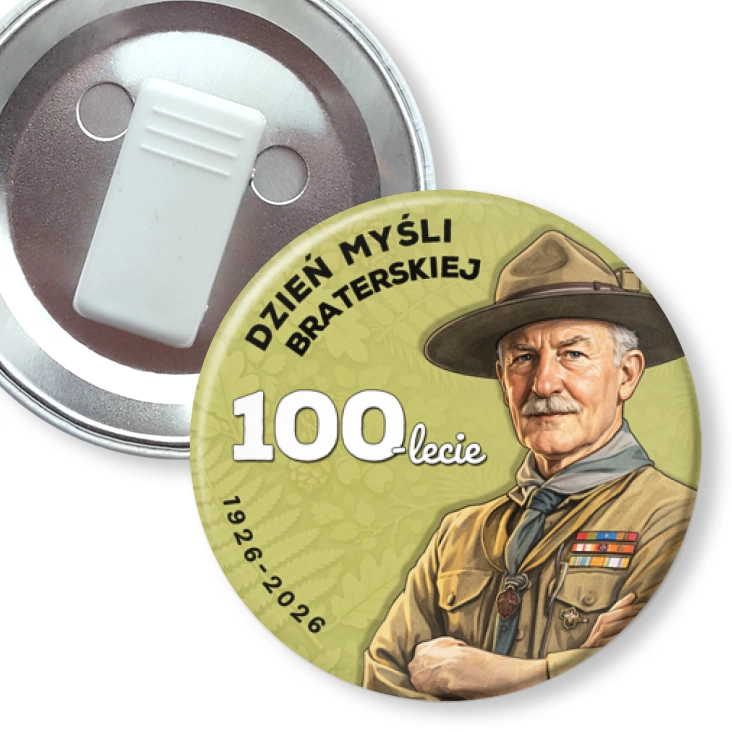 przypinka z żabką 100-lecie DMB Robert Boden Powell