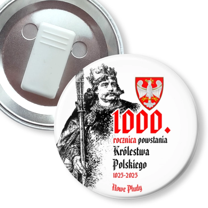 przypinka z żabką 1000. rocznica powstania Królestwa Polskiego Nowe Płudy