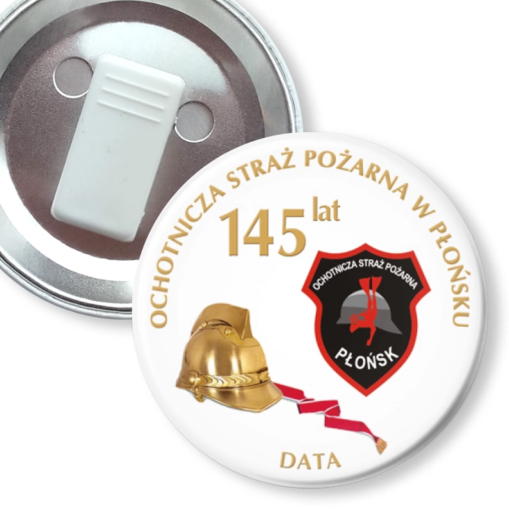 przypinka z żabką 145 lat OSP w Płońsku