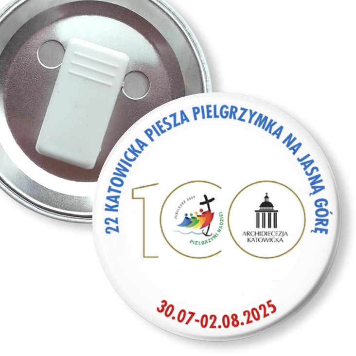 przypinka z żabką 22 Katowicka Piesza Pielgrzymka na Jasną Górę
