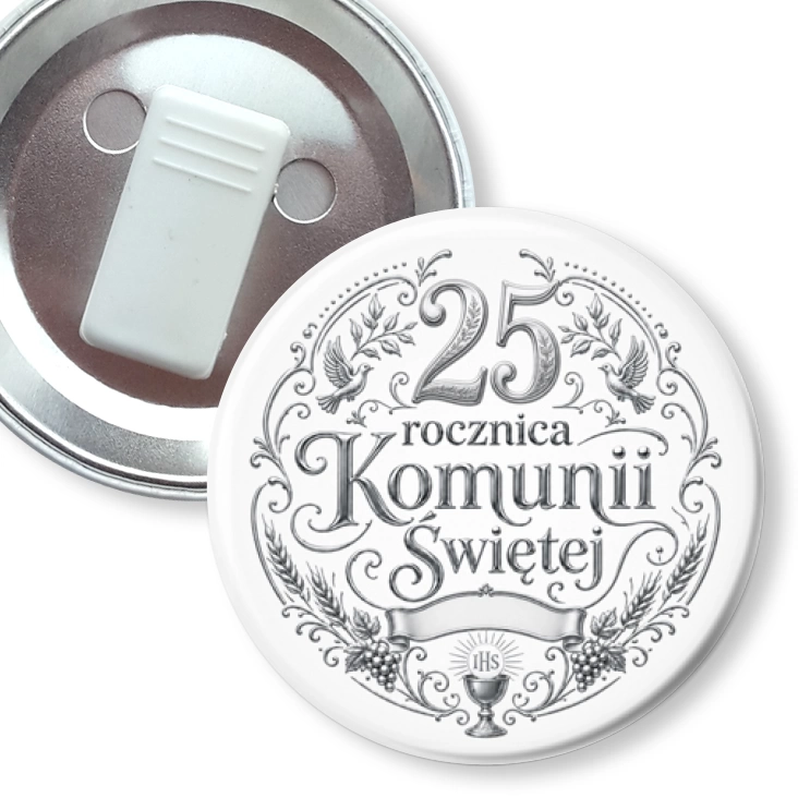 przypinka z żabką 25 rocznica Pierwszej Komunii Świętej