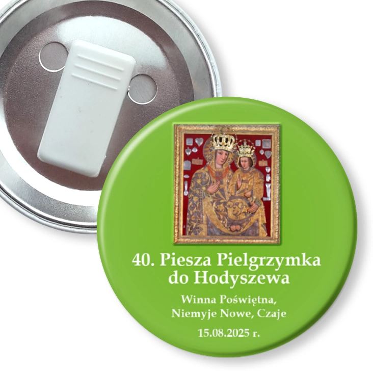 przypinka z żabką 40. Piesza Pielgrzymka do Hodyszewa