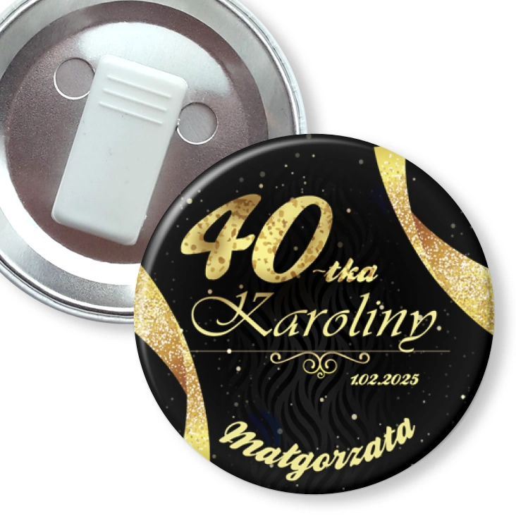 przypinka z żabką 40 urodziny Karoliny
